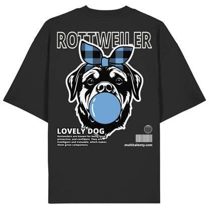 Bubble Gum Rottweiler (blau) - Organic Oversize Shirt