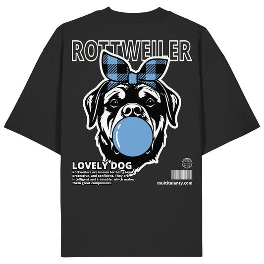 Bubble Gum Rottweiler (blau) - Organic Oversize Shirt