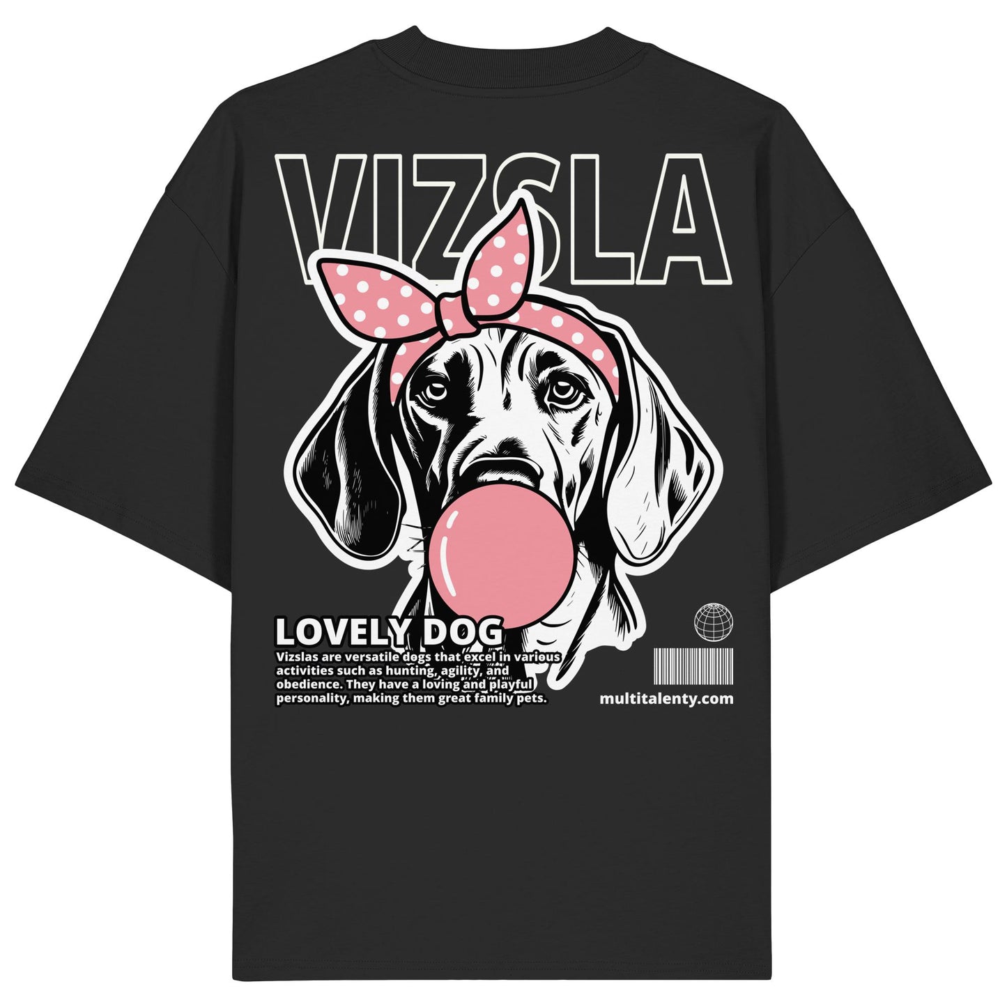 Bubble Gum Vizsla (rosa) - Organic Oversize Shirt