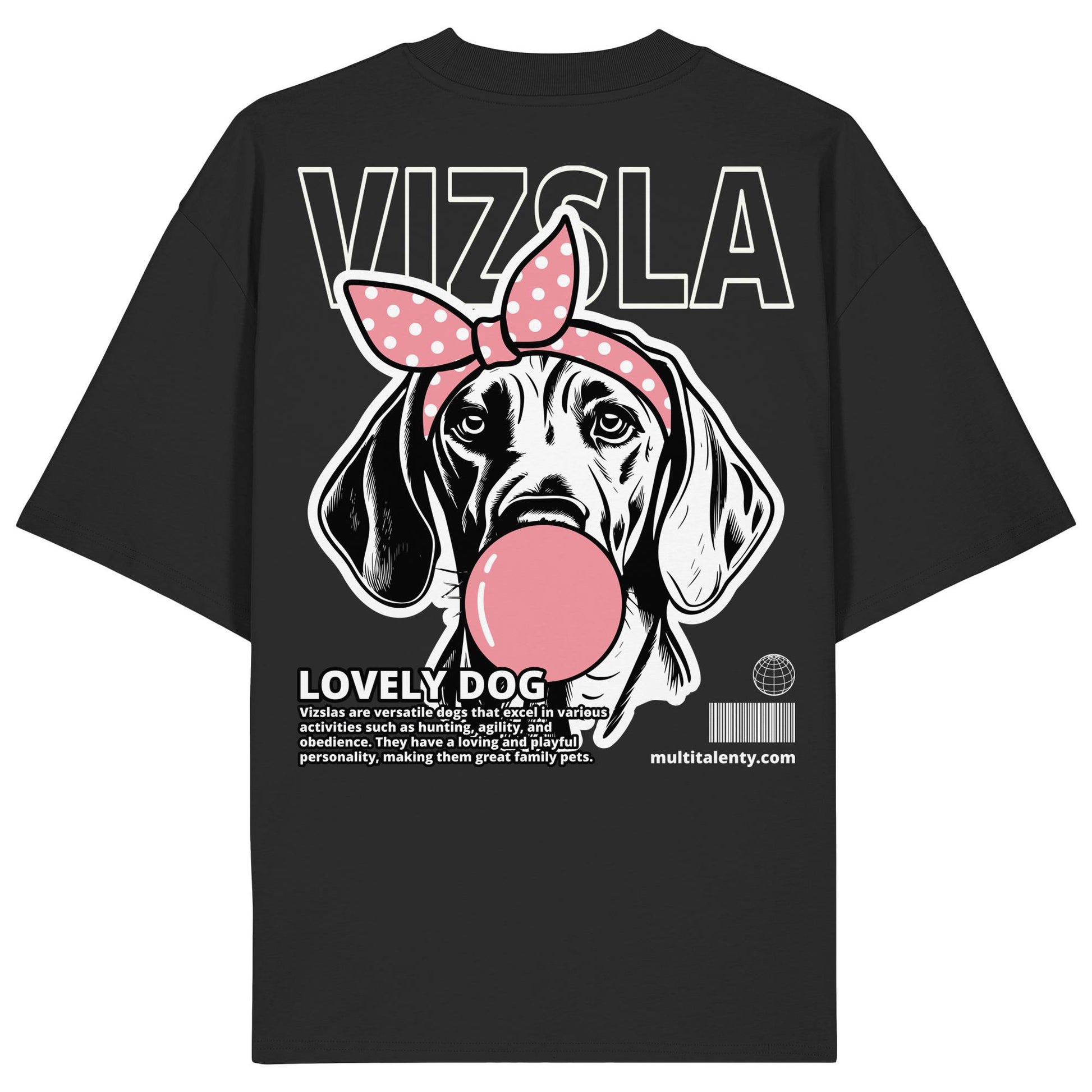 Bubble Gum Vizsla (rosa) - Organic Oversize Shirt