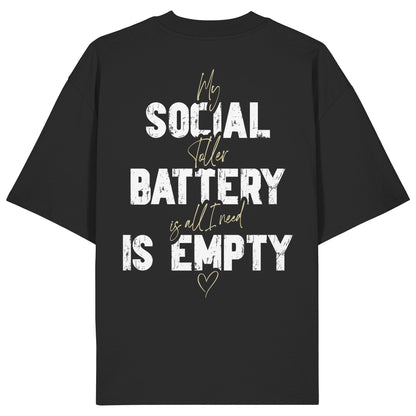 Social Battery Is Empty - Nova Scotia Duck Tolling Retriever - Organic Oversize Shirt