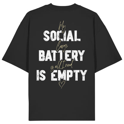 Social Battery Is Empty - Corgi - Organic Oversize Shirt