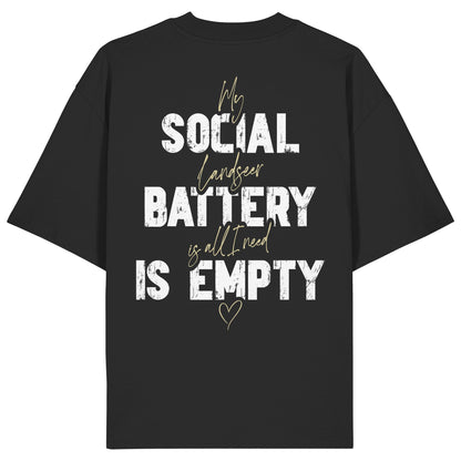 Social Battery Is Empty - Landseer - Organic Oversize Shirt