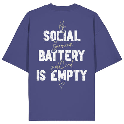 Social Battery Is Empty - Beauceron - Organic Oversize Shirt