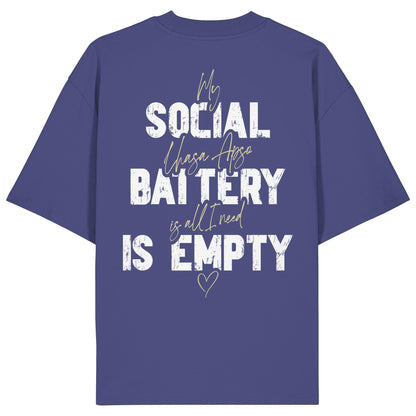 Social Battery Is Empty - Lhasa Apso - Organic Oversize Shirt