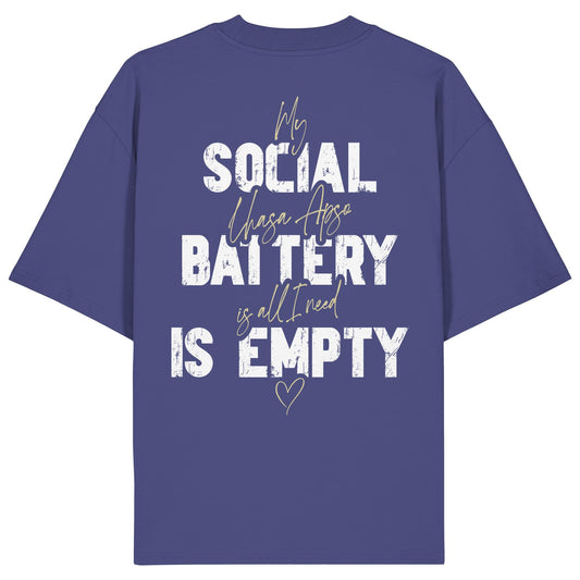 Social Battery Is Empty - Lhasa Apso - Organic Oversize Shirt