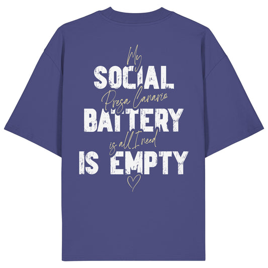 Social Battery Is Empty - Presa Canario - Organic Oversize Shirt