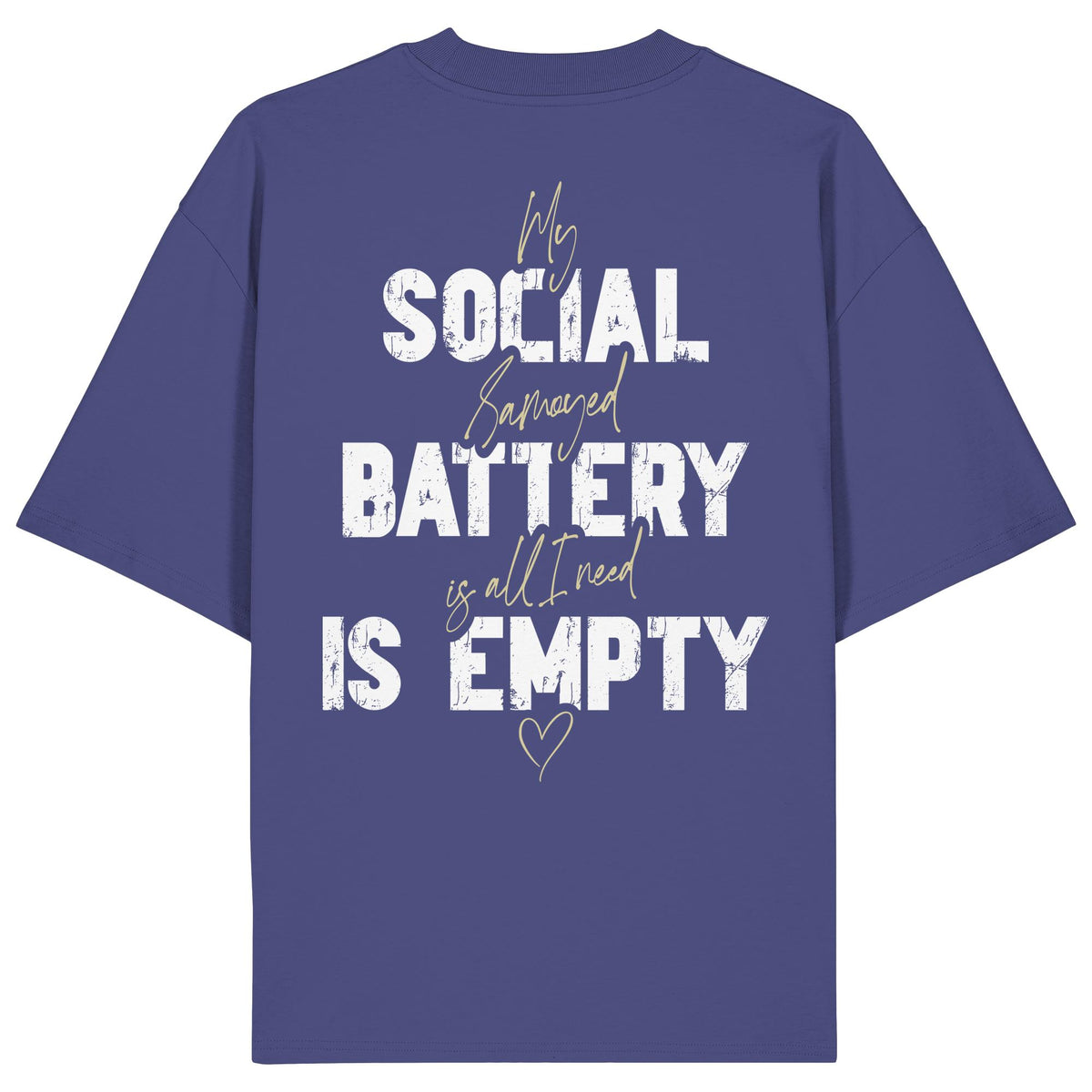 Social Battery Is Empty - Samojede - Organic Oversize Shirt