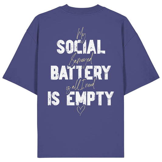 Social Battery Is Empty - Samojede - Organic Oversize Shirt