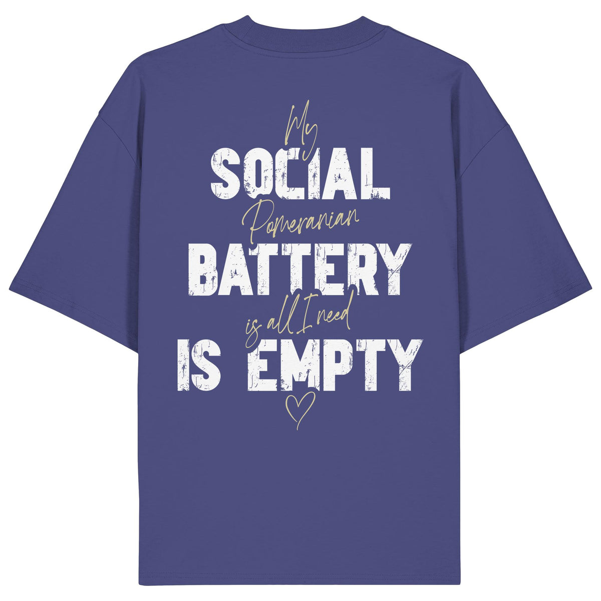 Social Battery Is Empty - Pomeranian - Organic Oversize Shirt