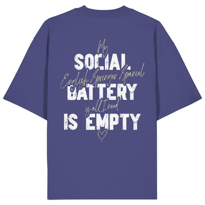 Social Battery Is Empty - English Springer Spaniel - Organic Oversize Shirt