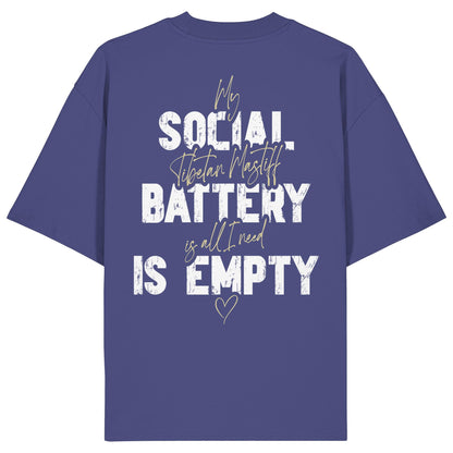 Social Battery Is Empty - Tibetdogge - Organic Oversize Shirt