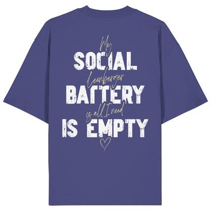 Social Battery Is Empty - Leonberger - Organic Oversize Shirt