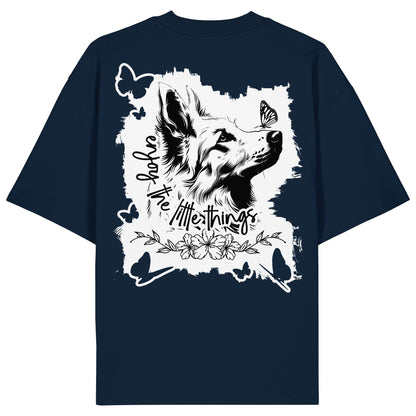 Weißer Schäferhund - enjoy the little things - Organic Oversize Shirt