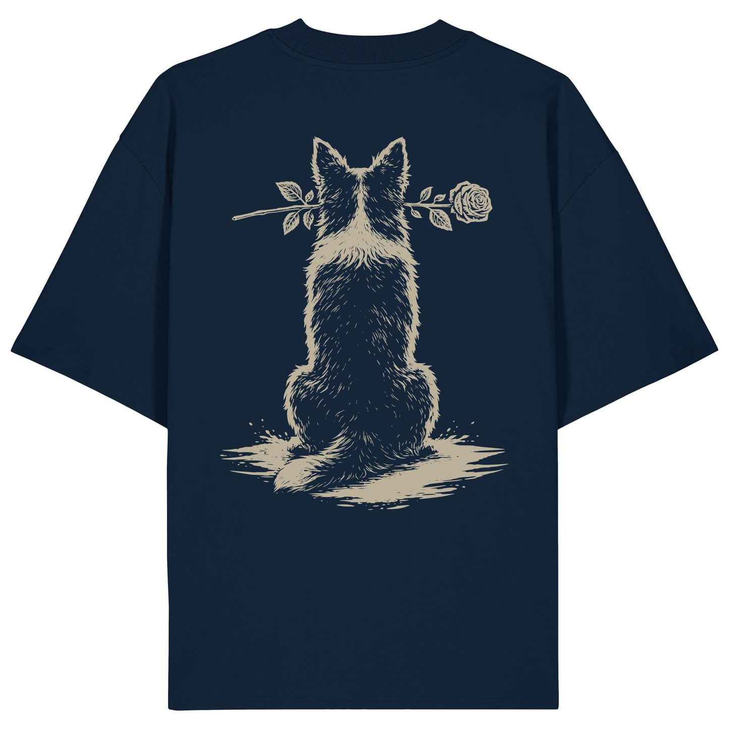 Silent Loyalty - Border Collie (Stehohren) - Organic Oversize Shirt