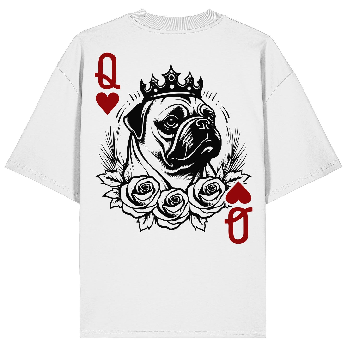 Herzkönigin Mops - Organic Oversize Shirt