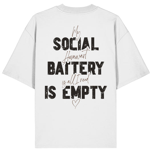 Social Battery Is Empty - Hovawart - Organic Oversize Shirt