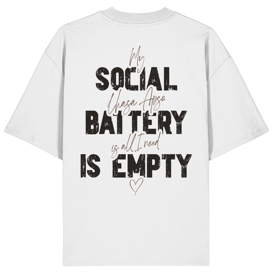 Social Battery Is Empty - Lhasa Apso - Organic Oversize Shirt
