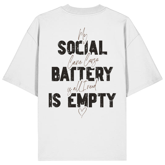 Social Battery Is Empty - Cane Corso - Organic Oversize Shirt