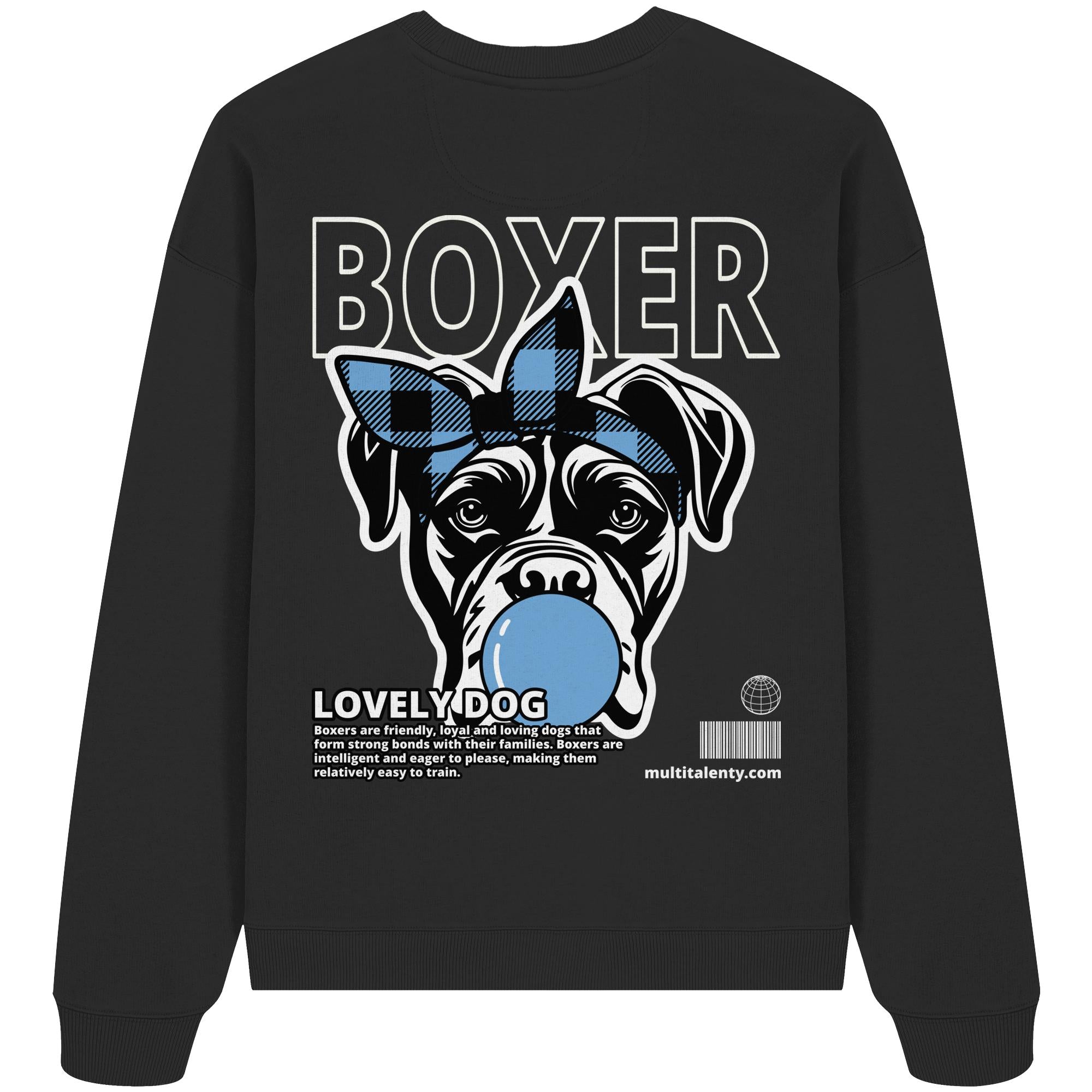 Bubble Gum Boxer (blau) - Organic Oversize Sweatshirt