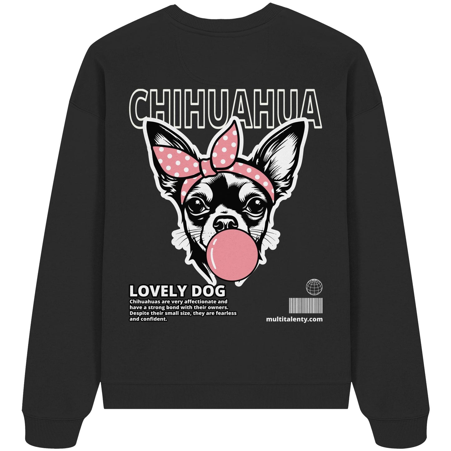 Bubble Gum Chihuahua (rosa) - Organic Oversize Sweatshirt