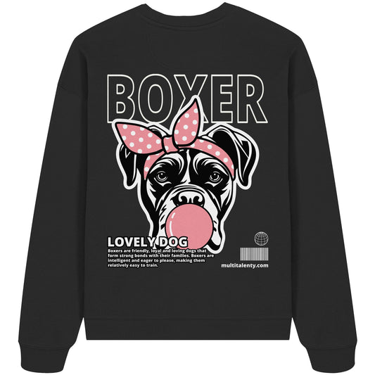 Bubble Gum Boxer (rosa) - Organic Oversize Sweatshirt