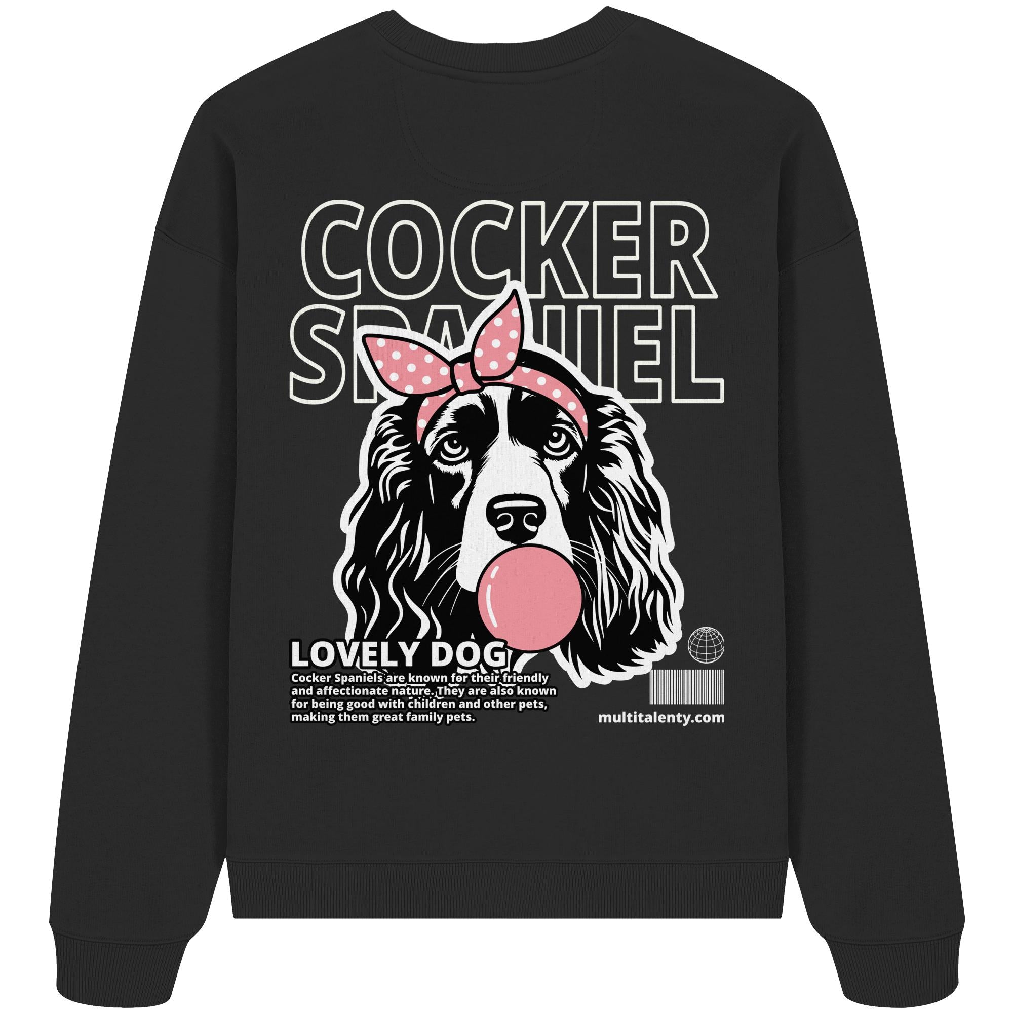 Bubble Gum Cocker Spaniel (rosa) - Organic Oversize Sweatshirt