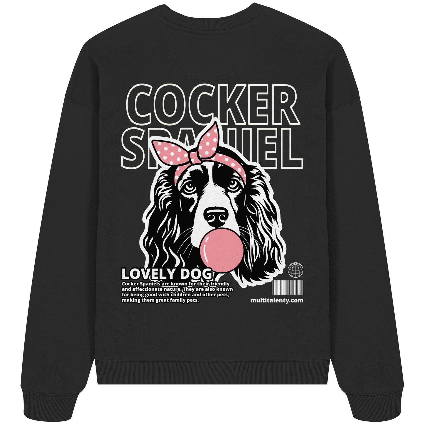 Bubble Gum Cocker Spaniel (rosa) - Organic Oversize Sweatshirt