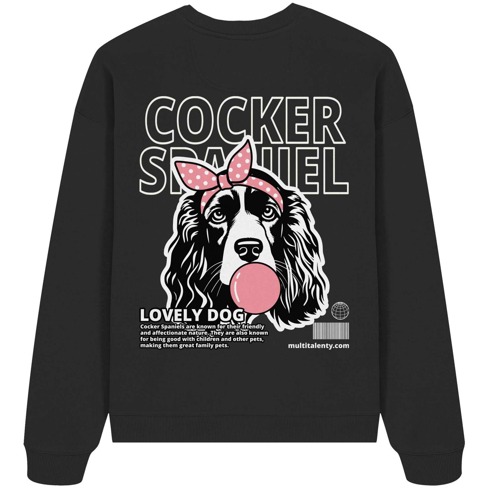 Bubble Gum Cocker Spaniel (rosa) - Organic Oversize Sweatshirt