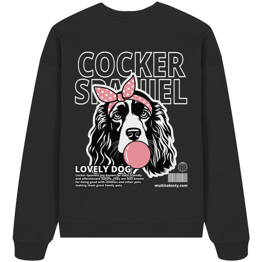 Bubble Gum Cocker Spaniel (rosa) - Organic Oversize Sweatshirt