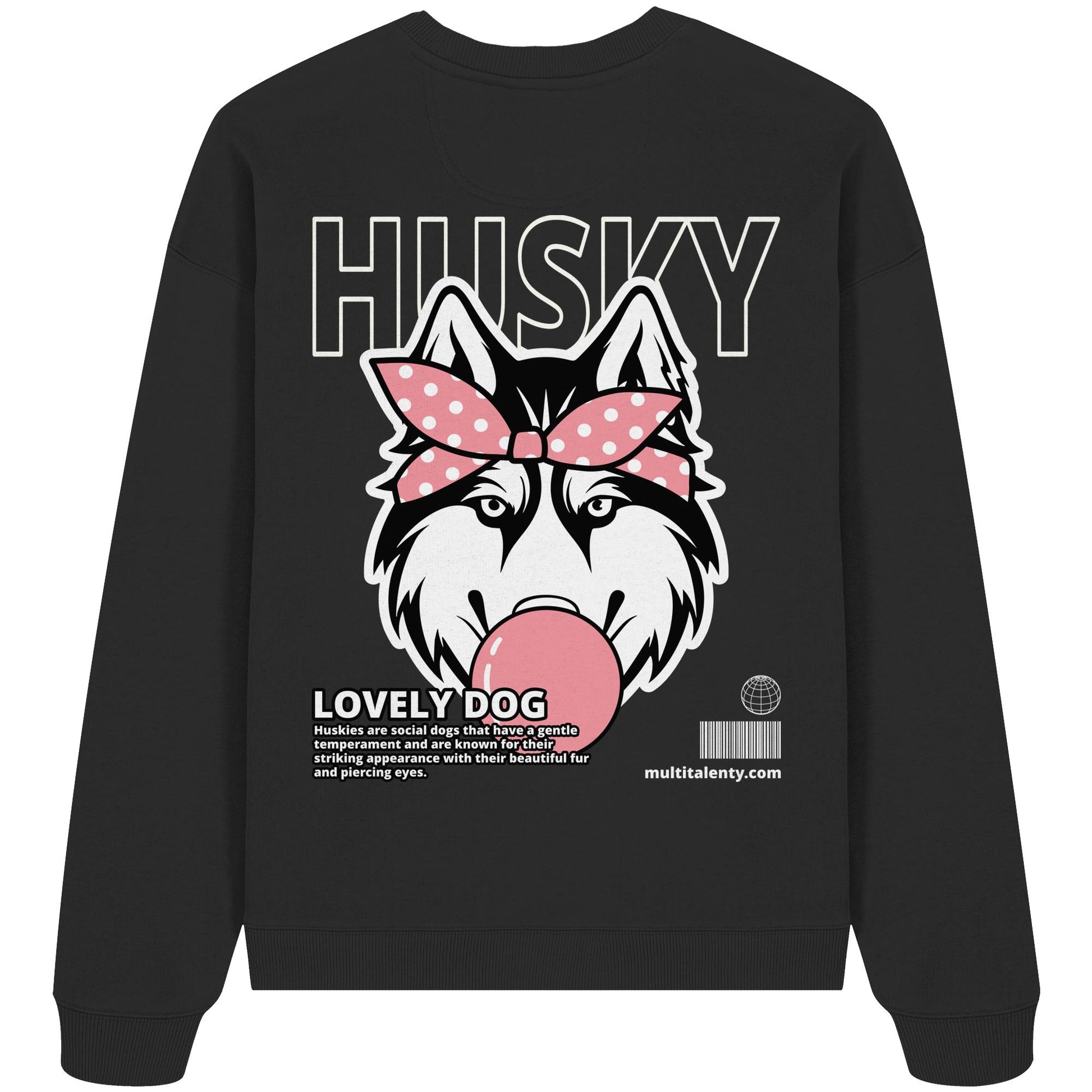 Bubble Gum Husky (rosa) - Organic Oversize Sweatshirt