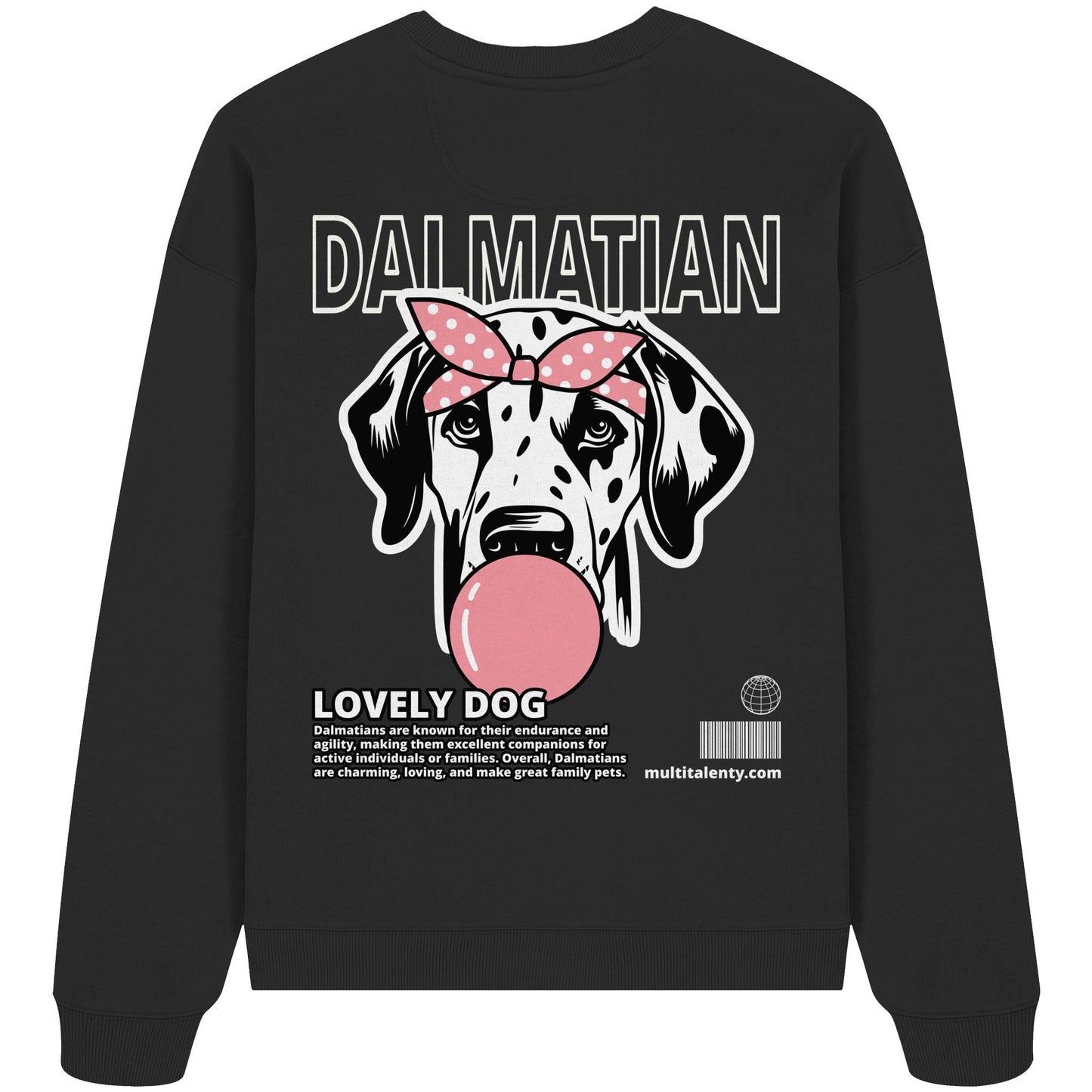 Bubble Gum Dalmatian (rosa) - Organic Oversize Sweatshirt