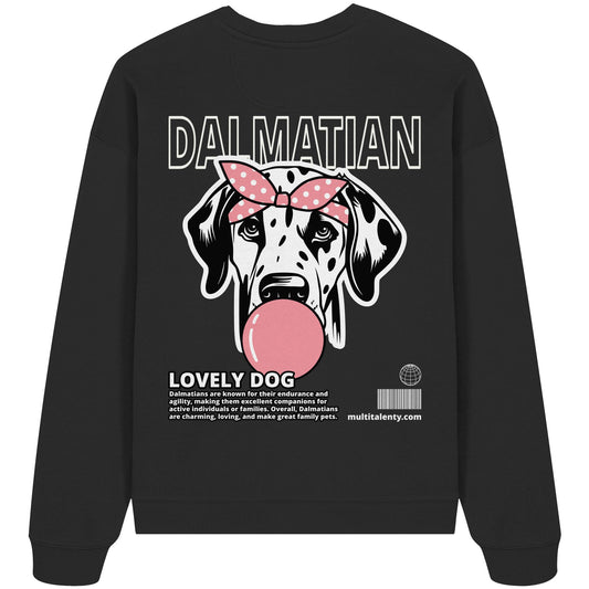 Bubble Gum Dalmatian (rosa) - Organic Oversize Sweatshirt