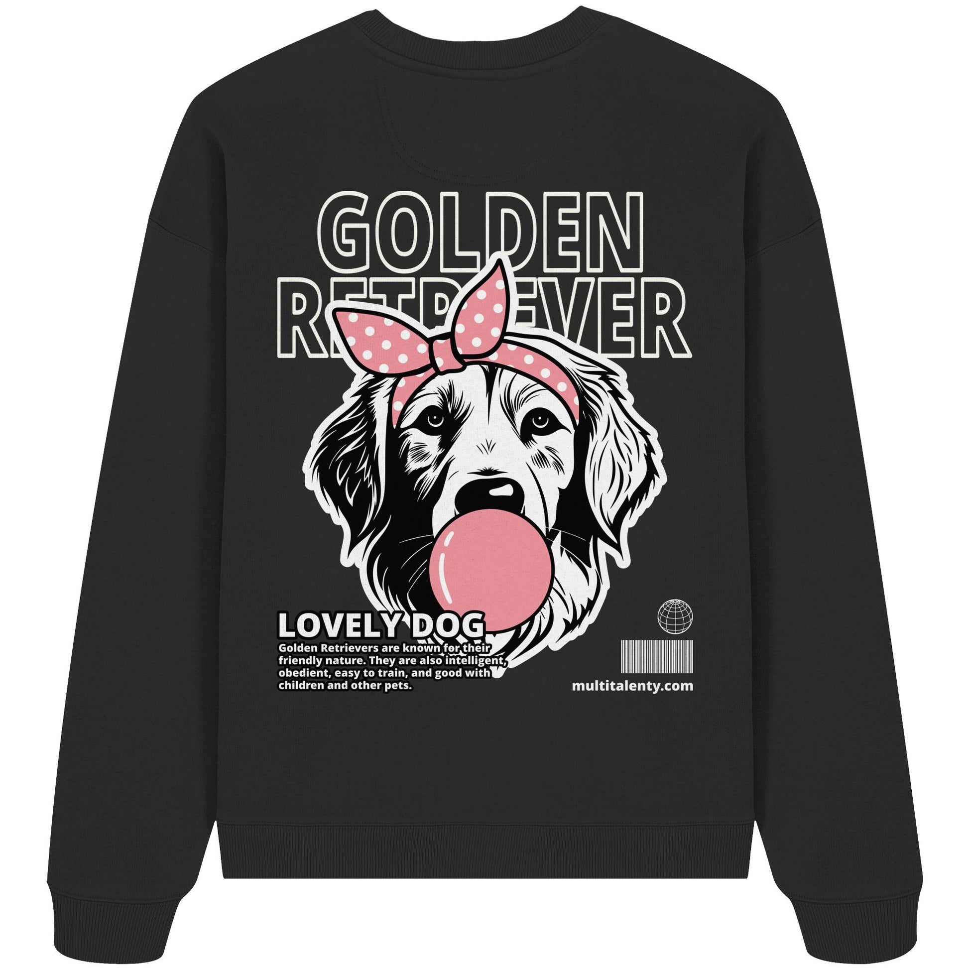 Bubble Gum Golden Retriever (rosa) - Organic Oversize Sweatshirt