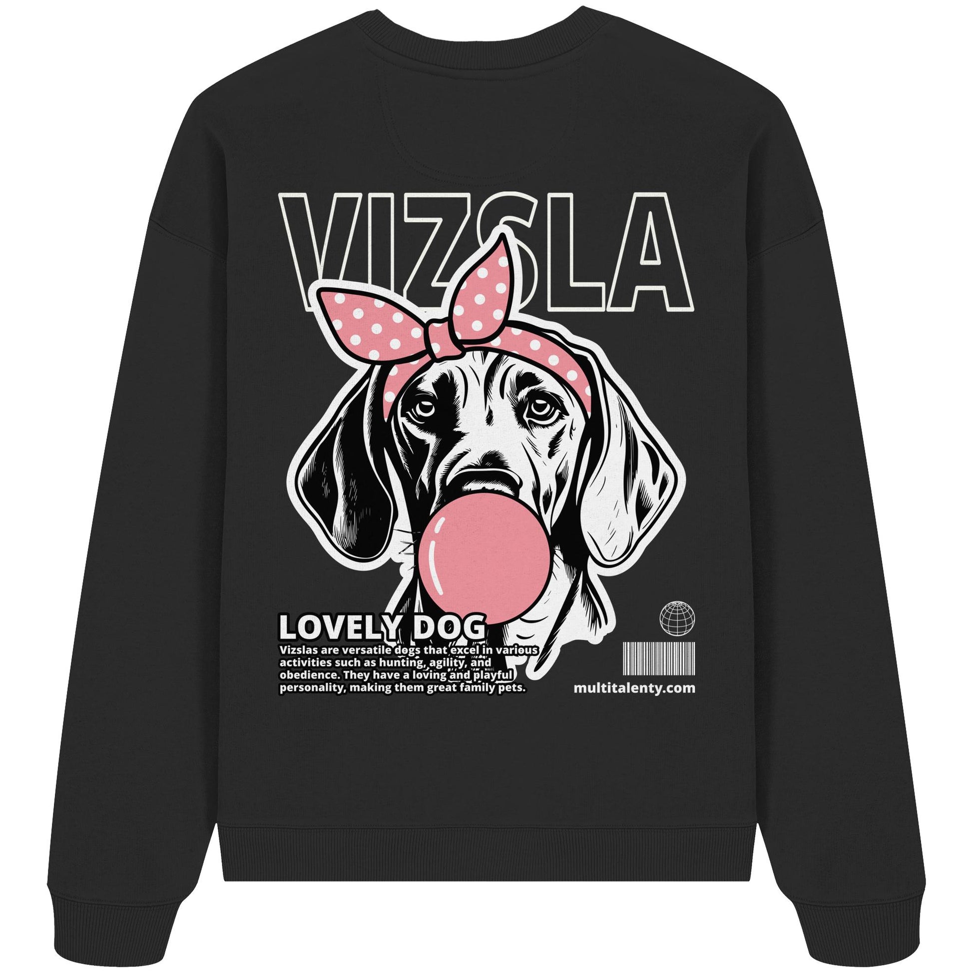 Bubble Gum Vizsla (rosa) - Organic Oversize Sweatshirt