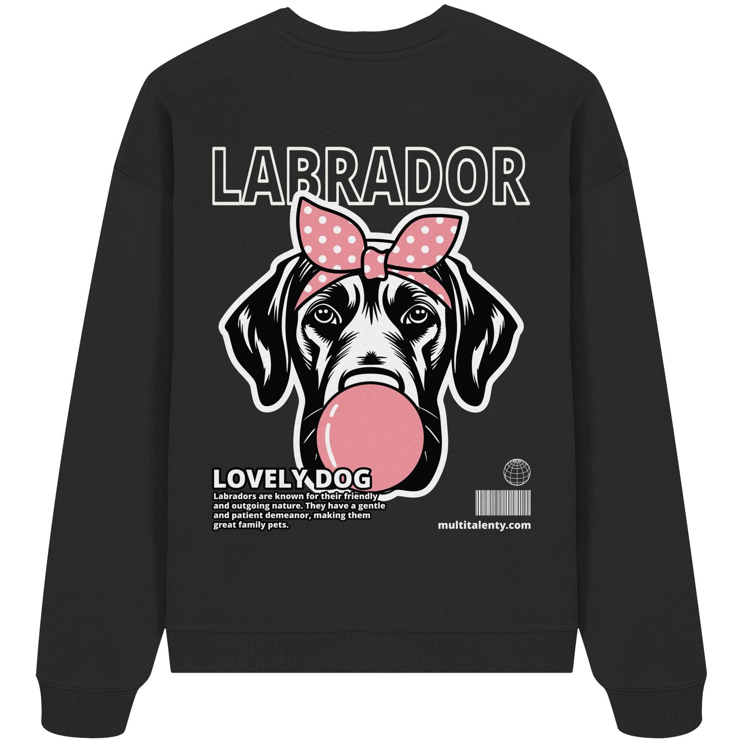 Bubble Gum Labrador (rosa) - Organic Oversize Sweatshirt