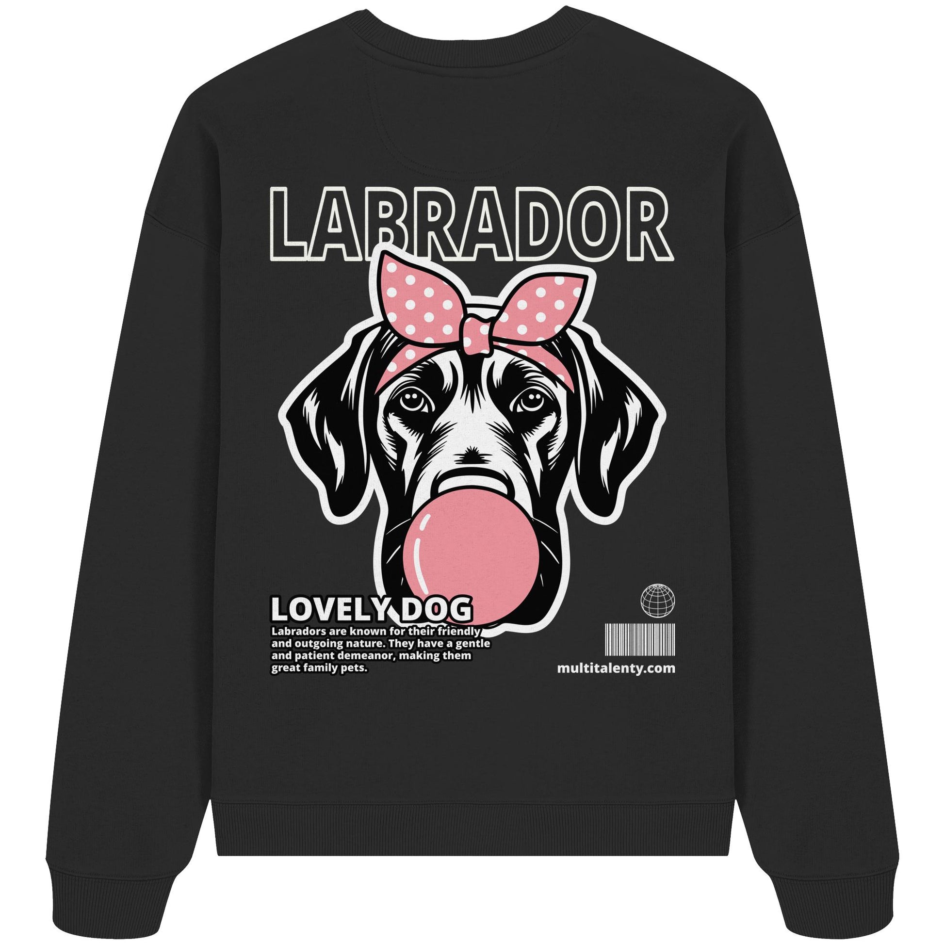 Bubble Gum Labrador (rosa) - Organic Oversize Sweatshirt