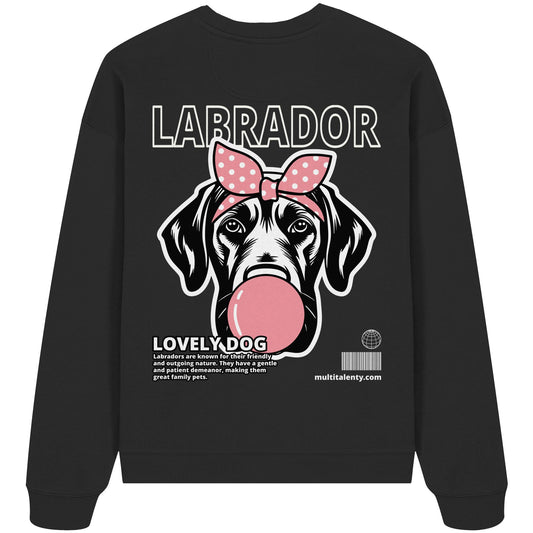 Bubble Gum Labrador (rosa) - Organic Oversize Sweatshirt