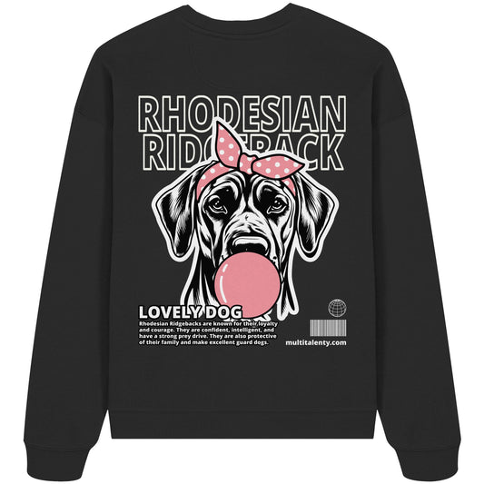 Bubble Gum Rhodesian Ridgeback (rosa) - Organic Oversize Sweatshirt