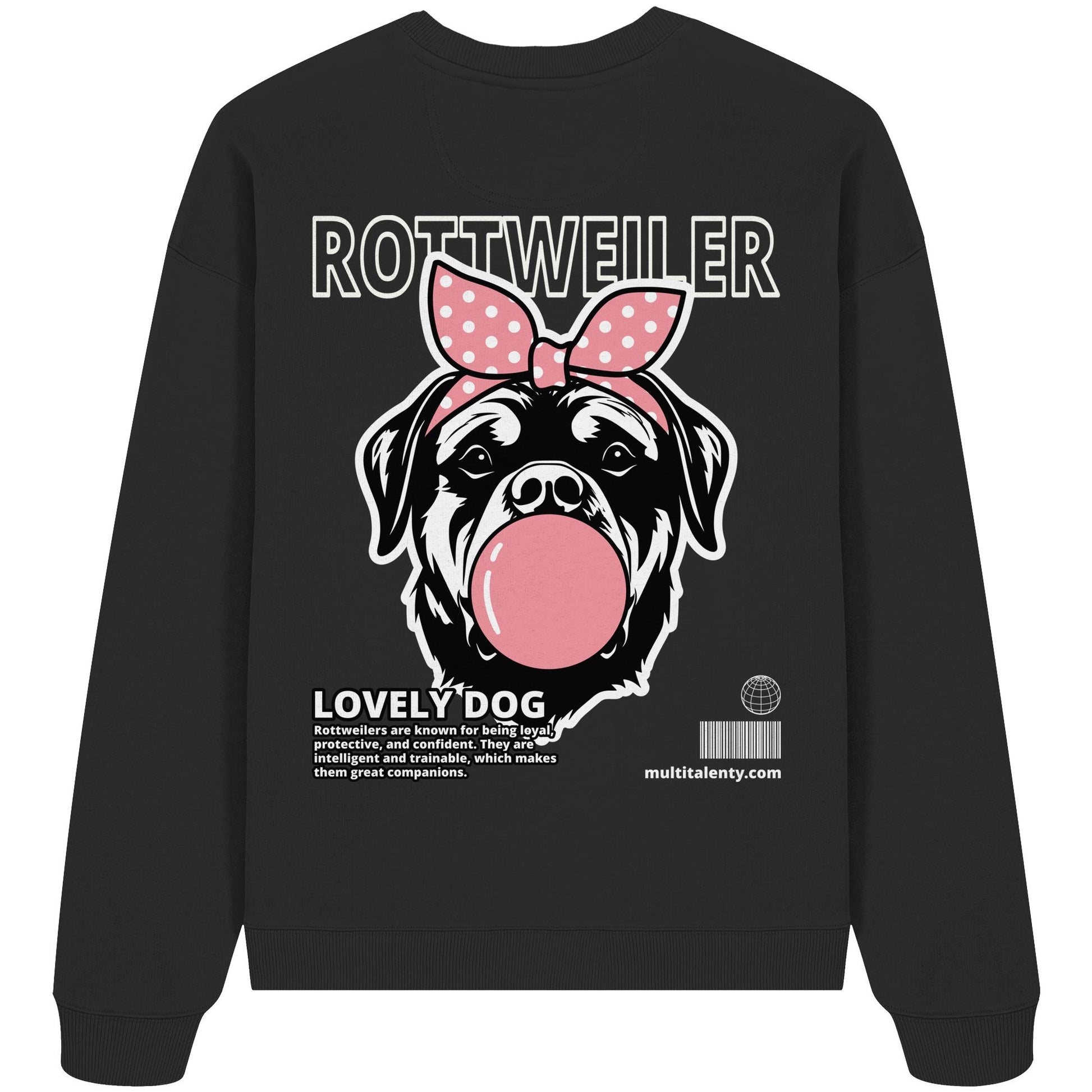 Bubble Gum Rottweiler (rosa) - Organic Oversize Sweatshirt