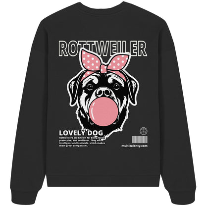 Bubble Gum Rottweiler (rosa) - Organic Oversize Sweatshirt