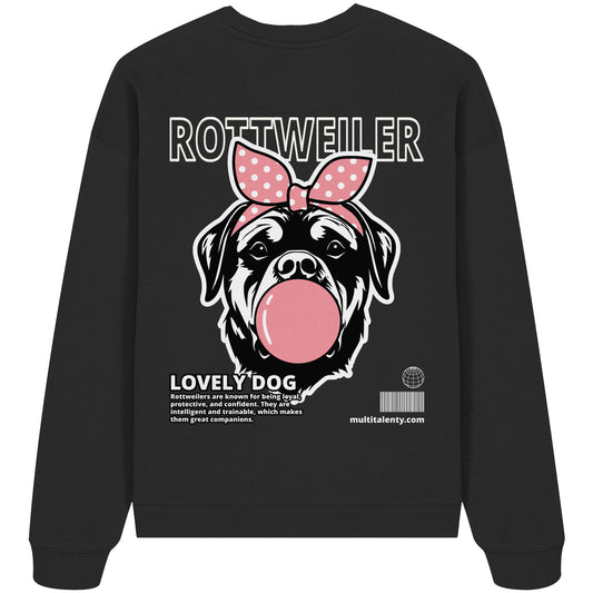 Bubble Gum Rottweiler (rosa) - Organic Oversize Sweatshirt