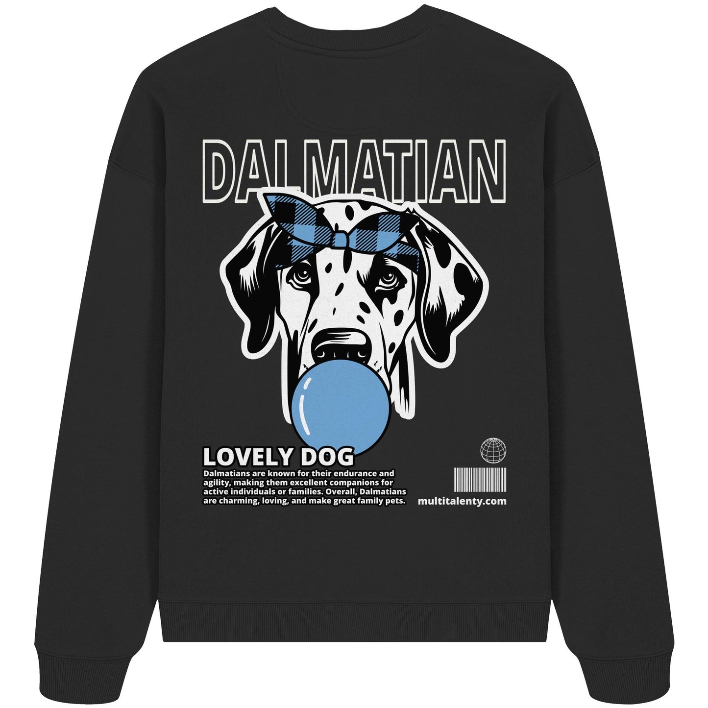 Bubble Gum Dalmatian (blau) - Organic Oversize Sweatshirt