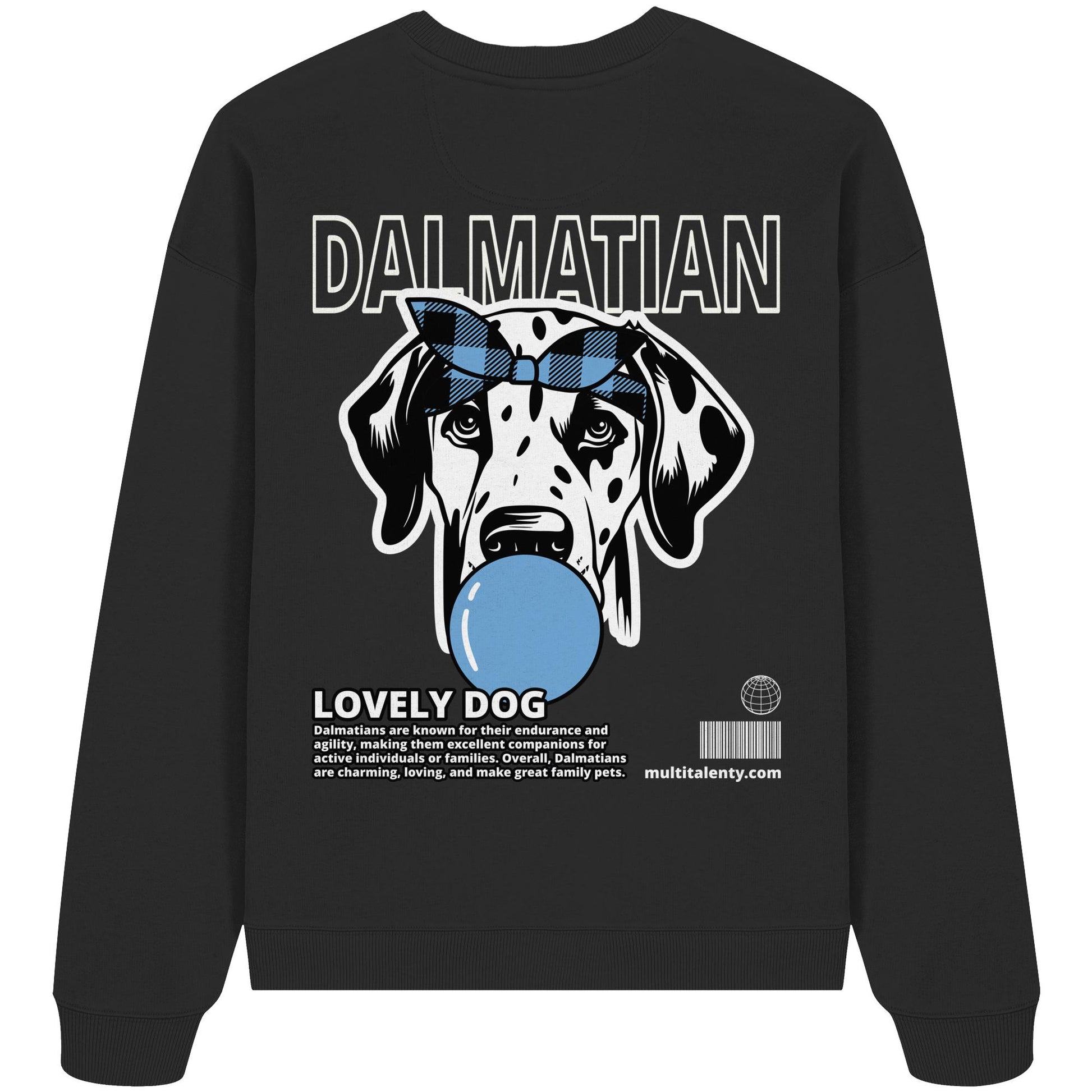 Bubble Gum Dalmatian (blau) - Organic Oversize Sweatshirt