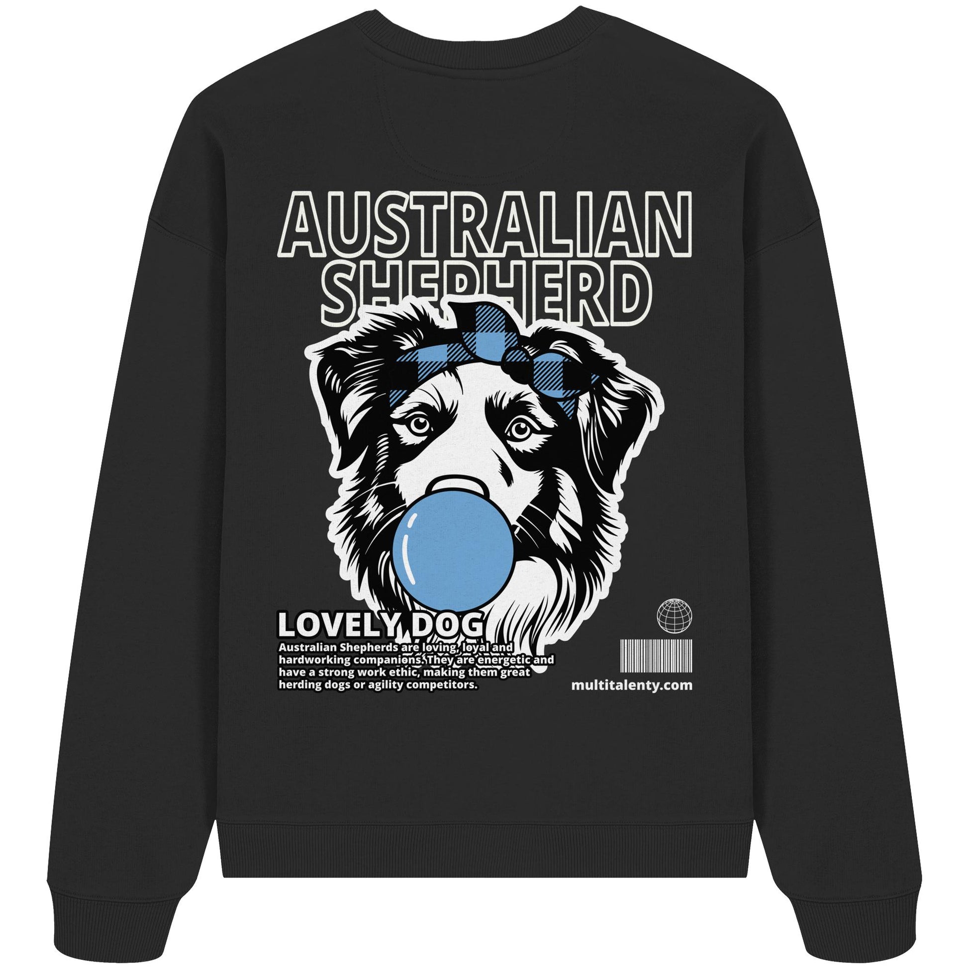 Bubble Gum Aussie (blau) - Organic Oversize Sweatshirt