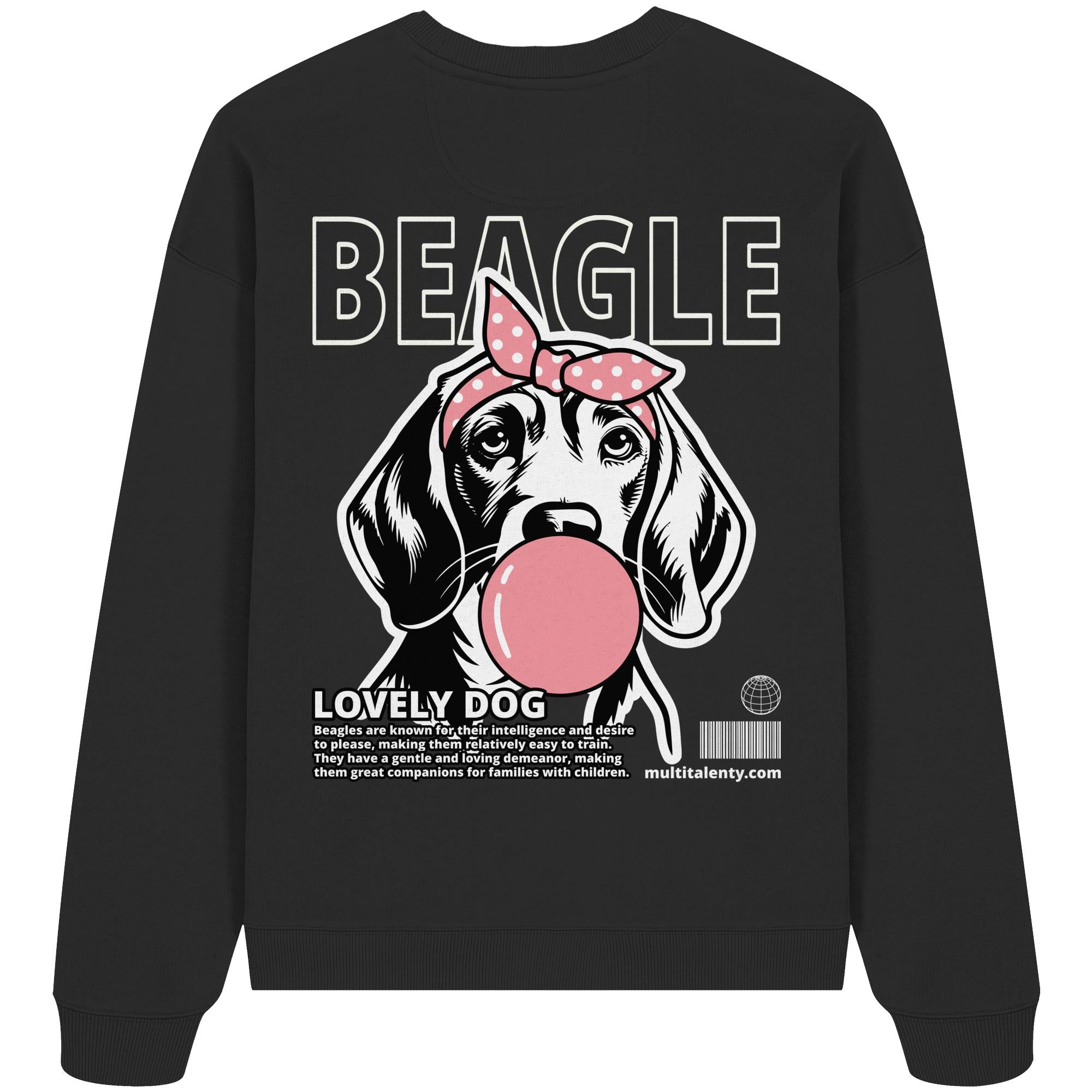 Bubble Gum Beagle (rosa) - Organic Oversize Sweatshirt