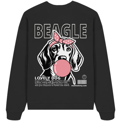 Bubble Gum Beagle (rosa) - Organic Oversize Sweatshirt