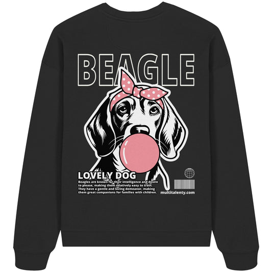 Bubble Gum Beagle (rosa) - Organic Oversize Sweatshirt