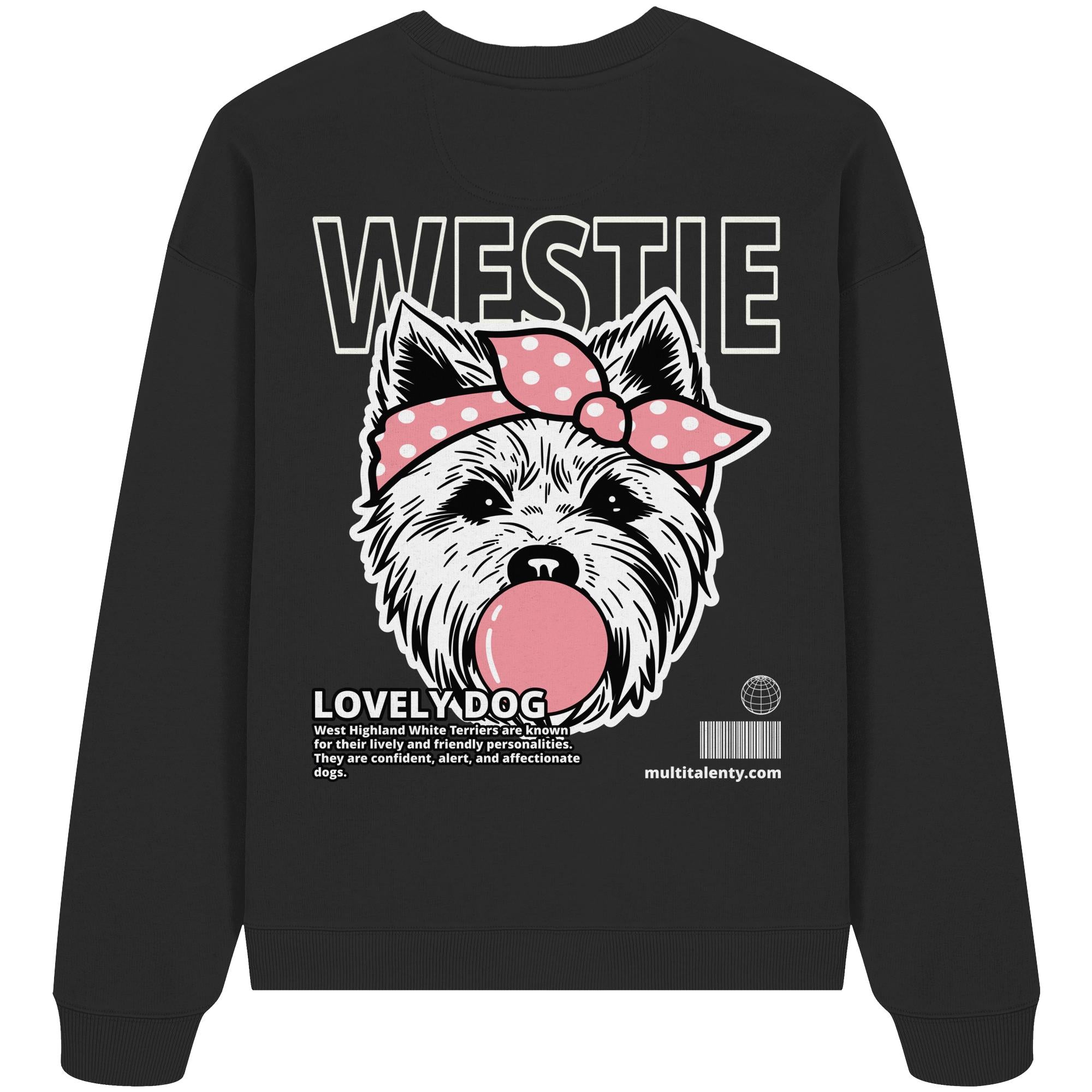 Bubble Gum Westie (rosa) - Organic Oversize Sweatshirt