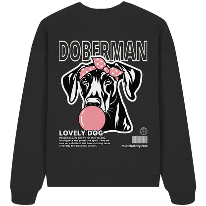 Bubble Gum Doberman (rosa) - Organic Oversize Sweatshirt